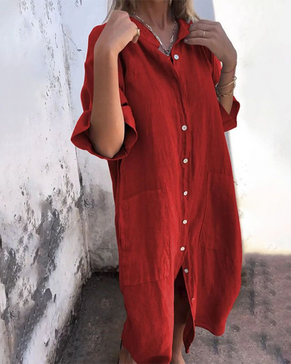 Melanie™ | Ibiza Style Casual Enkelhoogte Overhemdjurk