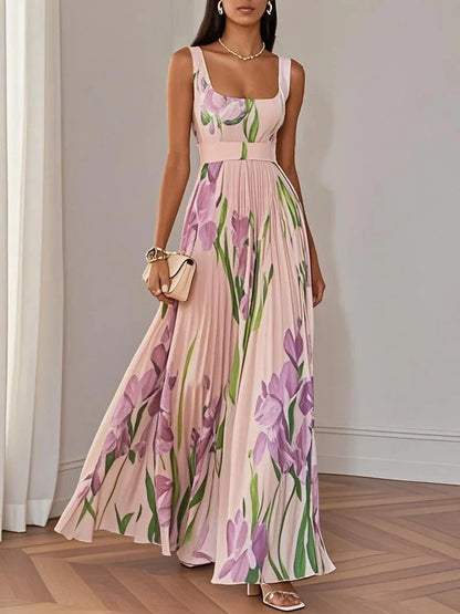 Sophie™ | Luxe geplooide bloemen maxi-jurk