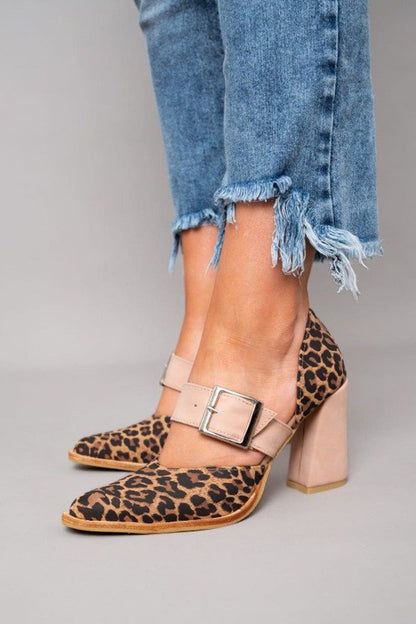 Diana | Chic Leopard Print Buckled Heels