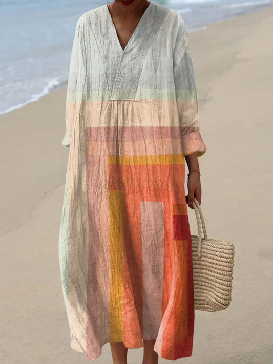 Elizabeth | Sunset Layers Linen Dress