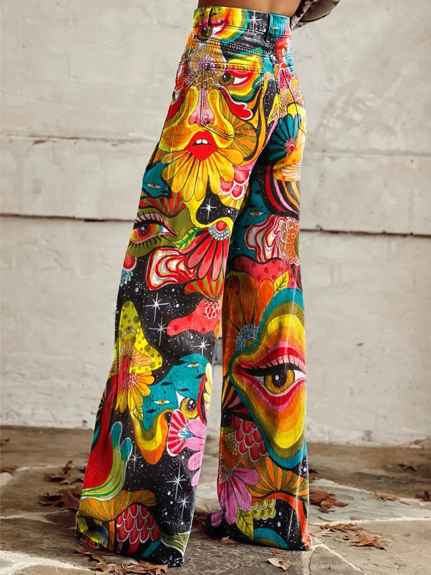 Brooke | Wide Leg Psychedelic Print Pants