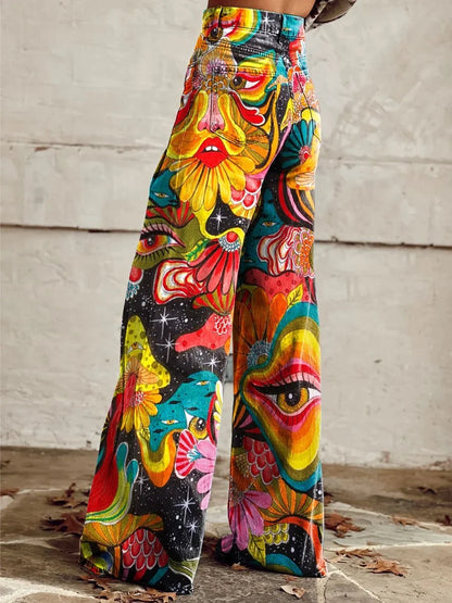 Brooke | Wide Leg Psychedelic Print Pants