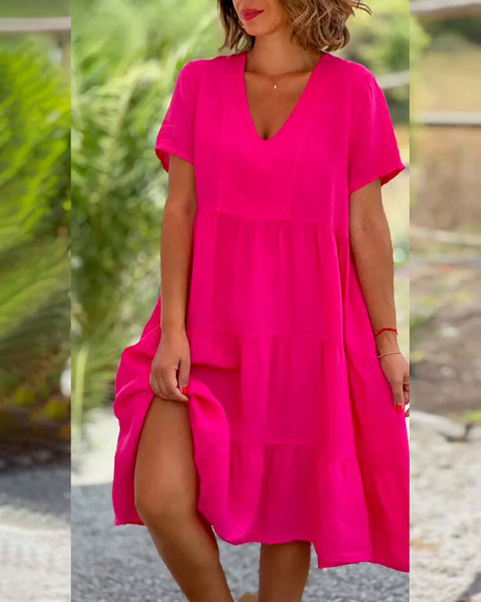 Samantha | Breezy V-Neck Dress with Pockets