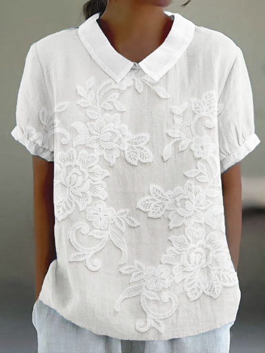 Frances | Elegant Floral Embroidered Blouse