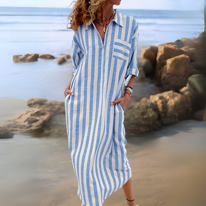 Joyce™ | Elegante gestreepte jurk met V-hals