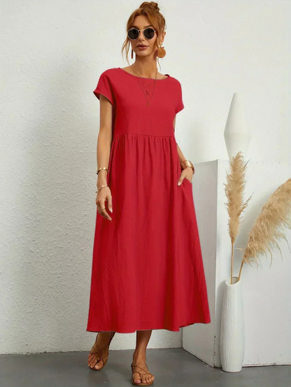 Marianne™ | Elegante ronde hals jurk