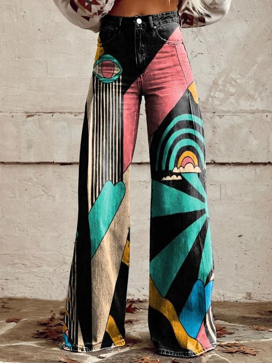 Rosa | Casual Artistic Printed Jeans