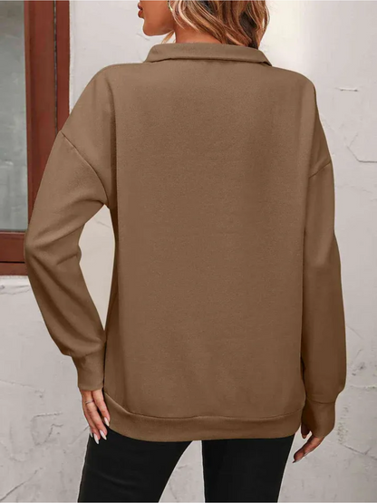 Sofie Sweatshirt with zipper and hanging shoulder for women