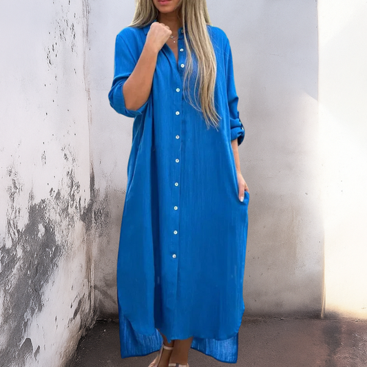 Marie™ | Ibiza Style Casual Enkelhoogte Overhemdjurk