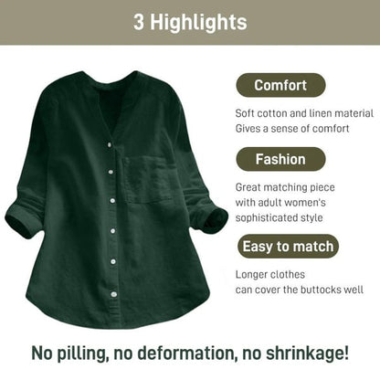 Ava™ - Casual Loose Cotton Linen Shirt 