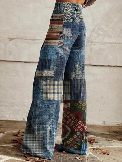 Brooke | Stylish Patchwork Wide Leg Jeans