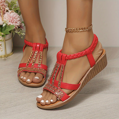 Trudy™ | Orthopedische Ibiza-style sandalen met sleehak
