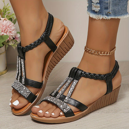 Trudy™ | Orthopedische Ibiza-style sandalen met sleehak