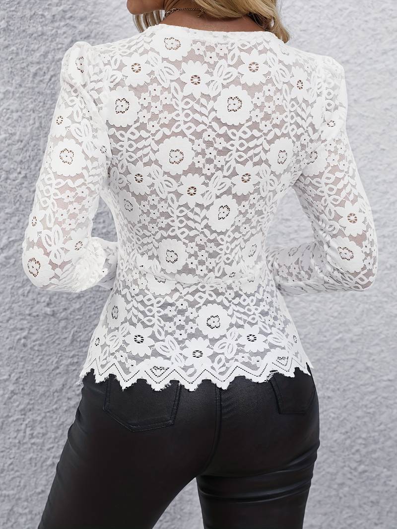 Faith | Elegant Lace Detail Fitted Top