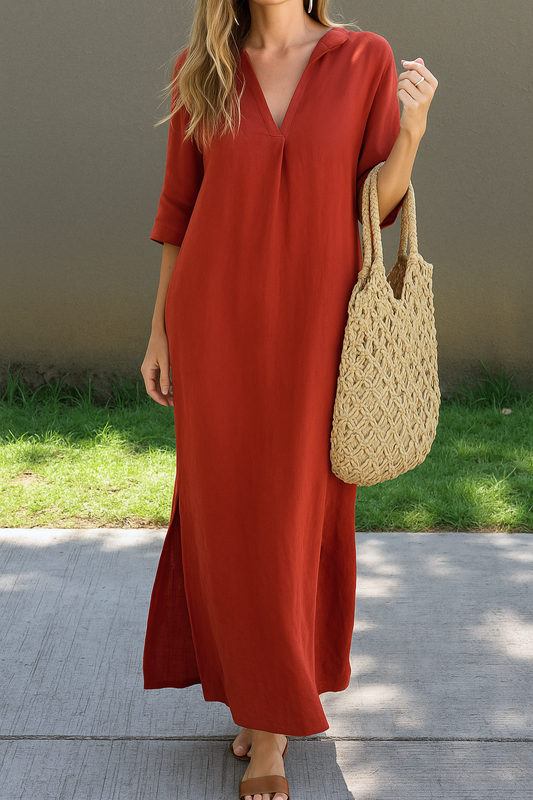 Alexa™ | Chic summer maxi dress with V-neck