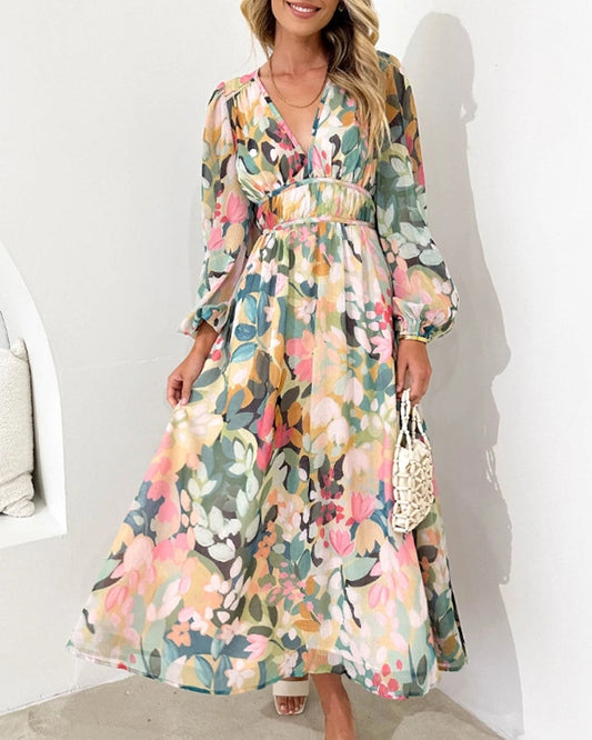 Christel | Elegante Bloemenprint Jurk