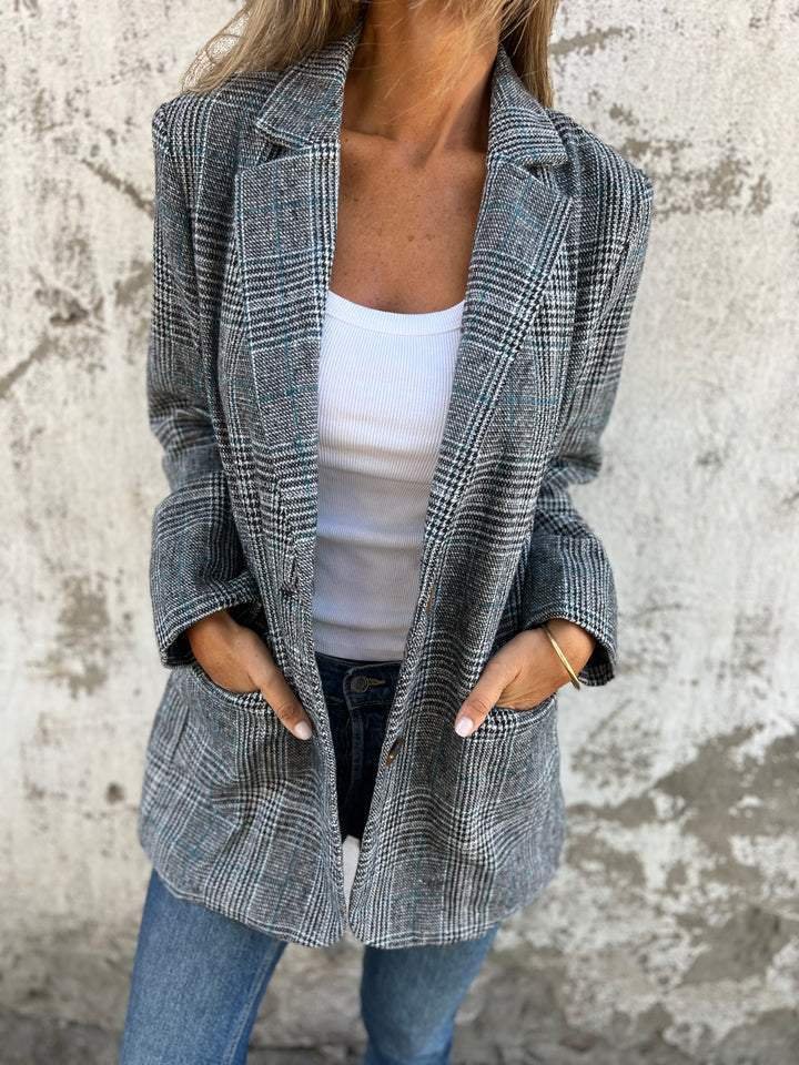 Elaina | Elegant Winter Plaid Blazer