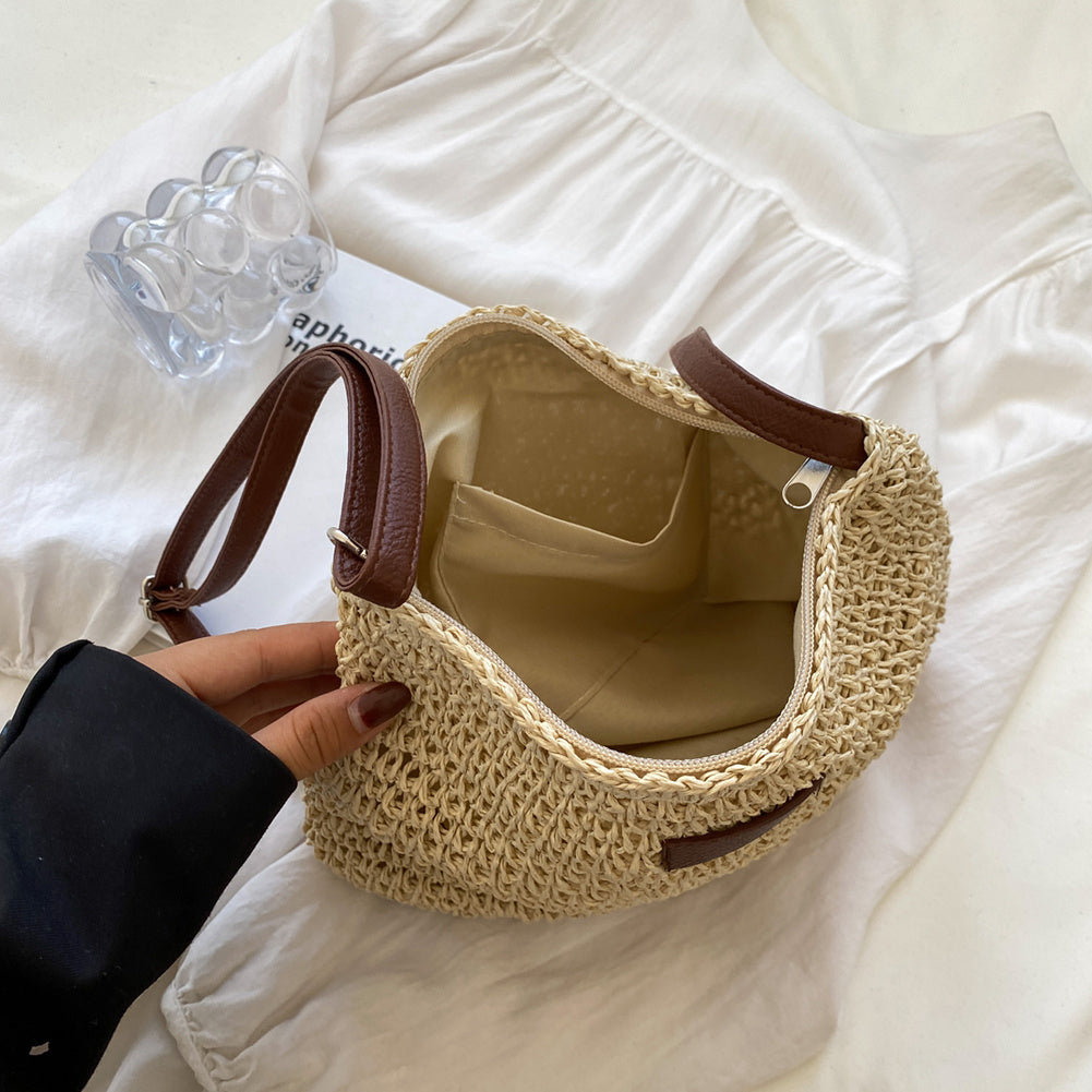 Lajah™ - Woven Zippered Shoulder Bag for Summer, Adjustable and Timeless