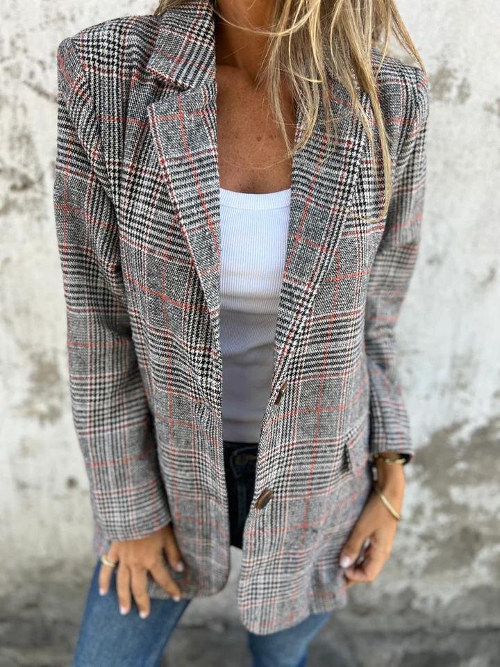 Elaina | Elegant Winter Plaid Blazer