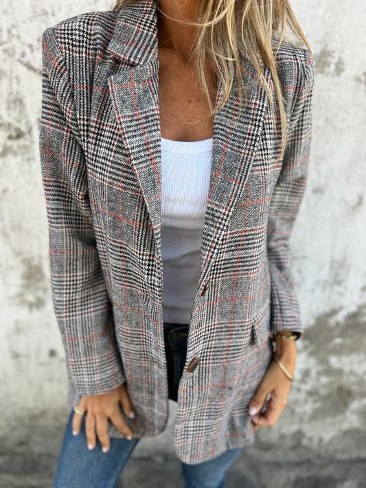 Elaina | Elegant Winter Plaid Blazer