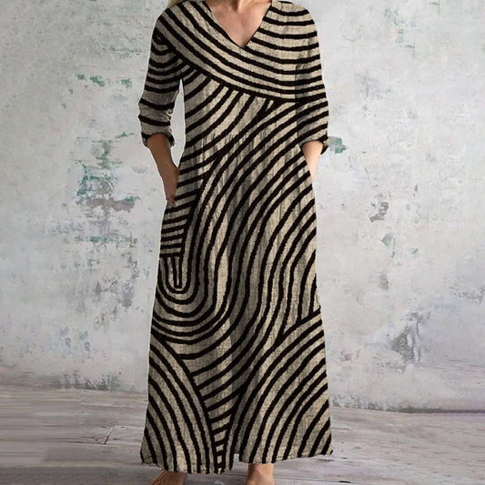 Alma | Swirl Pattern Maxi Dress