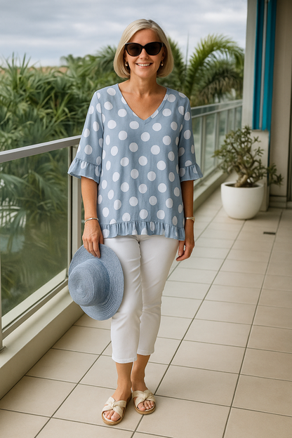 Nel™ | Elegante stippen blouse