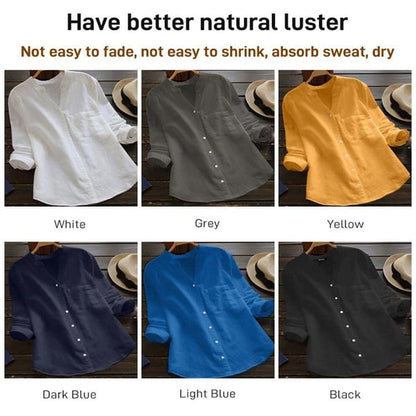 Ava™ - Casual Loose Cotton Linen Shirt 