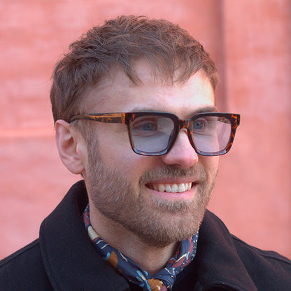 Bacoli Brown Turtle Blue Lens Solbrille - CLASSIC | MEN