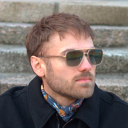 Bolzano Gray Black/Blue Lens Solbrille - PREMIUM | MEN