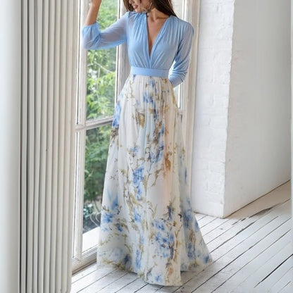 Autumn | Elegant Long Floral Dress 