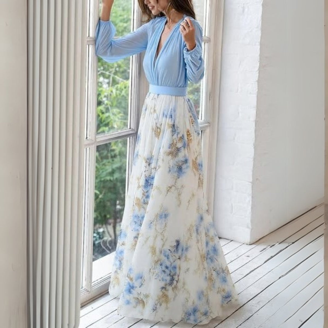 Autumn | Elegant Long Floral Dress 