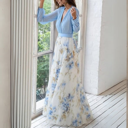 Autumn | Elegant Long Floral Dress 