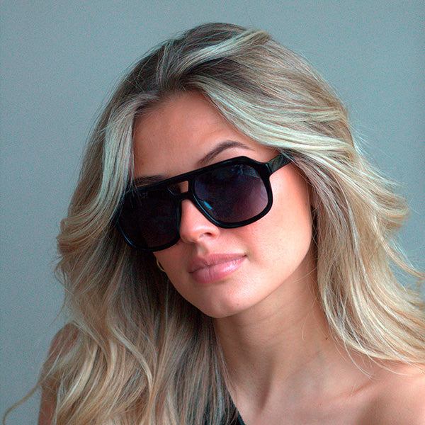 Caldiero Black Blue Lens Solbrille - PREMIUM