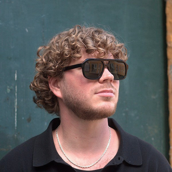 Caldiero Black Green Lens Solbrille - PREMIUM | MEN
