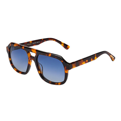 Caldiero Brown Turtle Blue Lens Solbrille - PREMIUM | MEN
