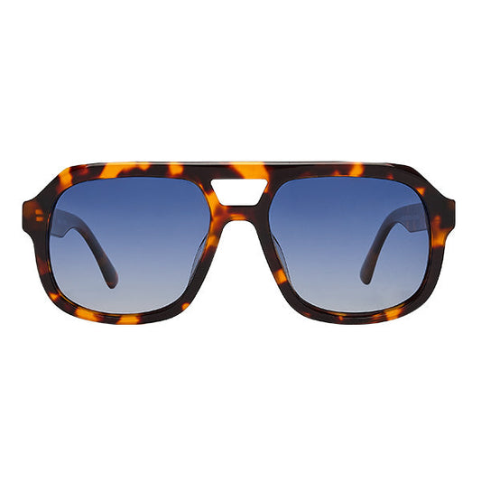 Caldiero Brown Turtle Blue Lens Solbrille - PREMIUM | MEN