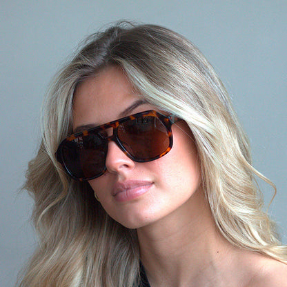 Caldiero Brown Turtle Brown Lens Solbrille - PREMIUM