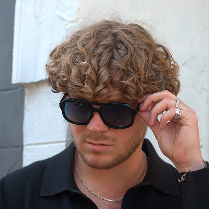 Caldiero Black Blue Lens Solbrille - PREMIUM