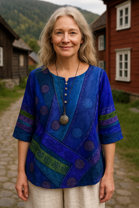 Greta™ | Comfortabele en kleurrijke blouse met halflange mouwen