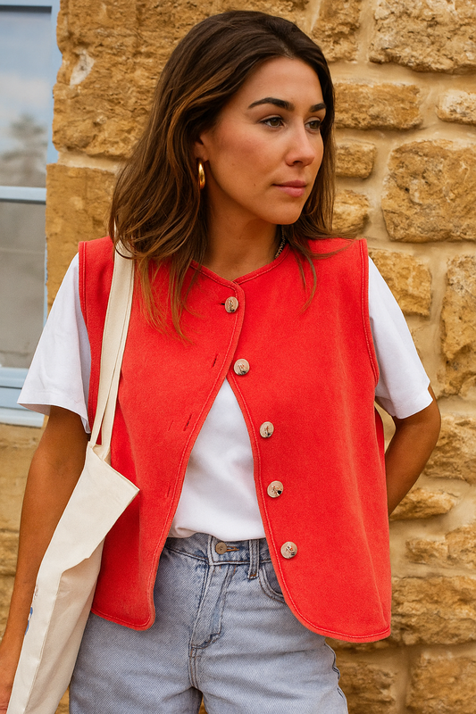 Amélie – Red summer cardigan