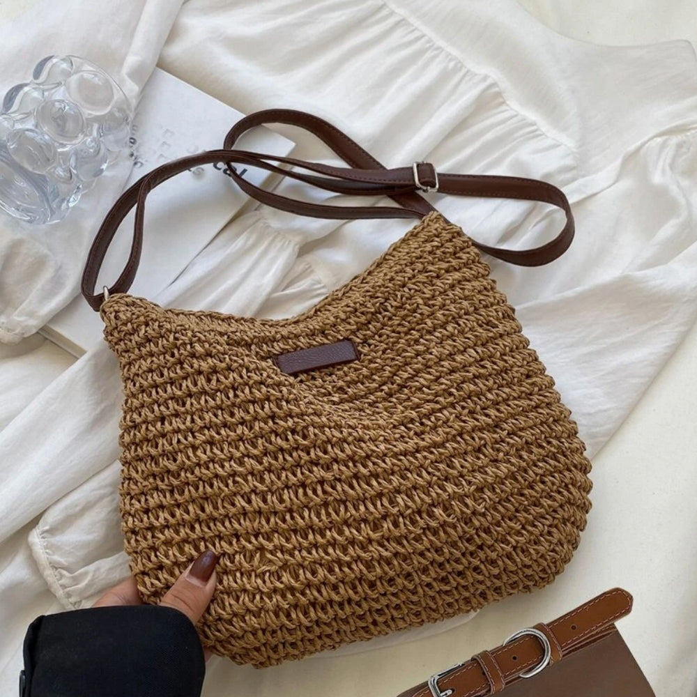 Lajah™ - Woven Zippered Shoulder Bag for Summer, Adjustable and Timeless