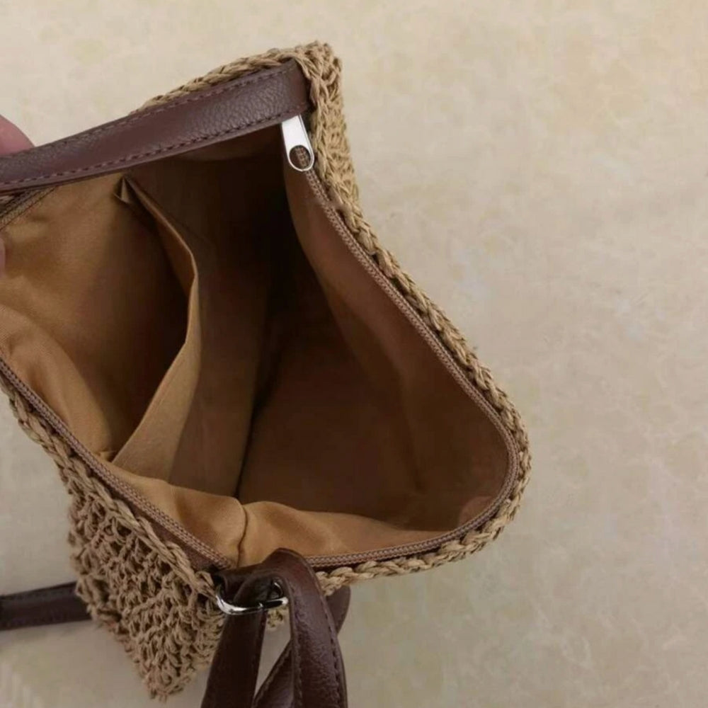Lajah™ - Woven Zippered Shoulder Bag for Summer, Adjustable and Timeless