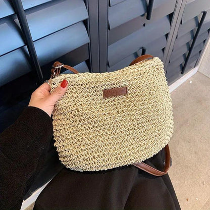 Lajah™ - Woven Zippered Shoulder Bag for Summer, Adjustable and Timeless