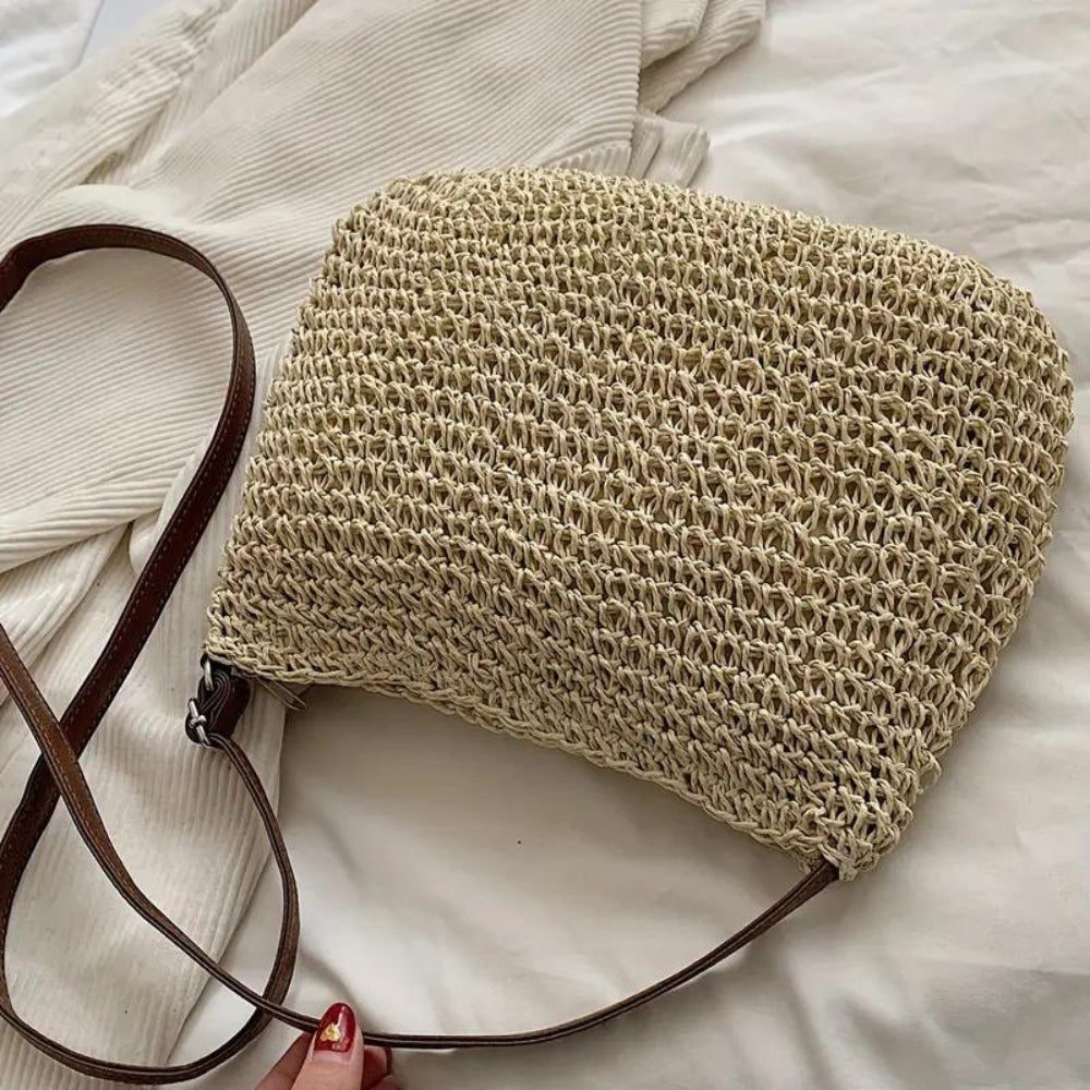 Lajah™ - Woven Zippered Shoulder Bag for Summer, Adjustable and Timeless