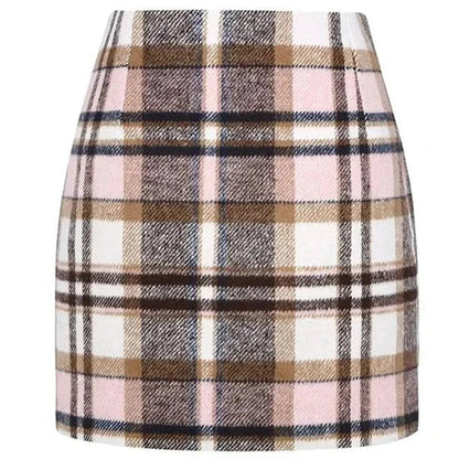Zoë – Elegant Checked Mini Skirt