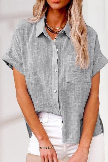 Eva™ | Comfortabele linnen overhemdblouse