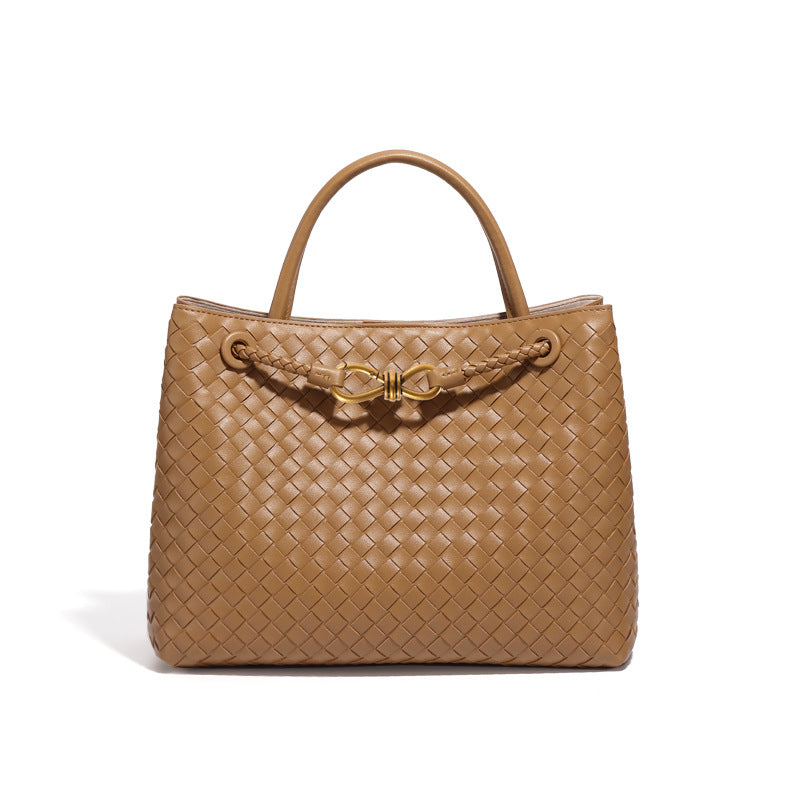 Claudia | Chic Woven Leather Tote Bag 