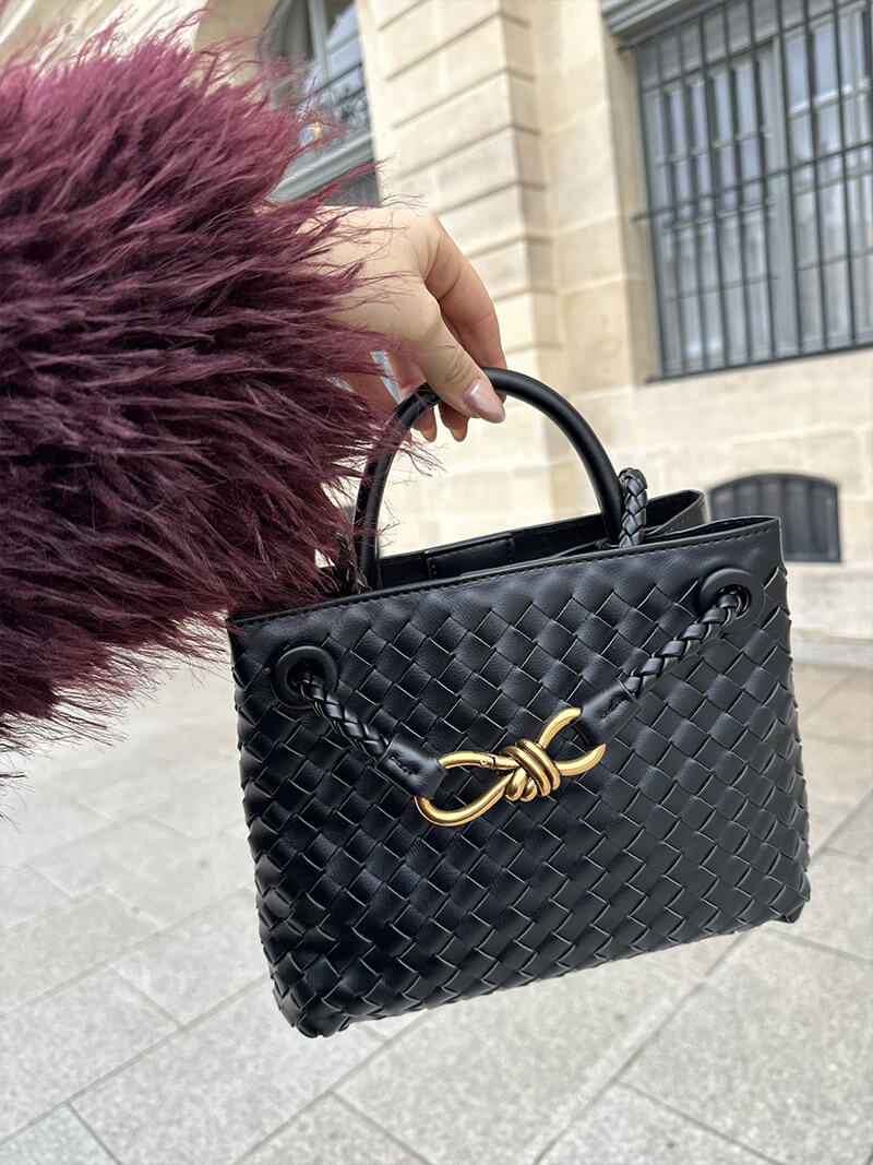 Claudia | Chic Woven Leather Tote Bag 