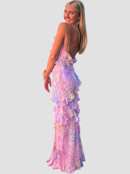 Angela | Elegant Ruffle Maxi Dress
