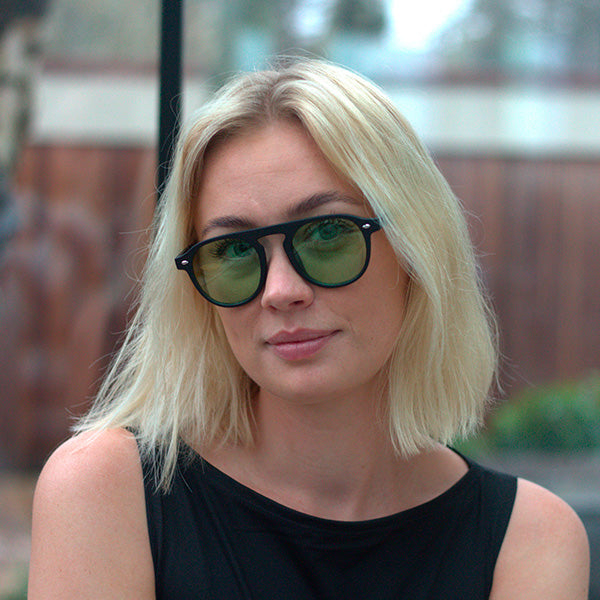 Milano Matte Black Green Lens Solbrille - CLASSIC | WOMEN
